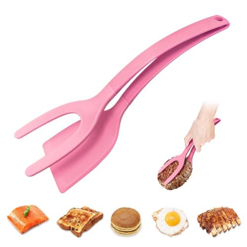 Silicone Spatulas, High Heat Resistant BPA Free Cooking Tongs, Silicone Kitchen Utensils, Spatula Tong, Egg Flipper Spatula for Non Stick Frying Pan, Ideal Cookware for Fish, Eggs, Pancakes - Image 1