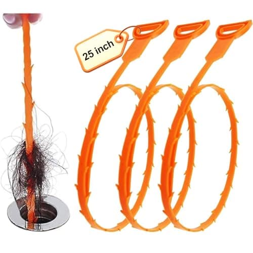 Forlivese 3 Pack 25 Inch Drain Snake,Drain Clog Remover,Sink Snake for Sewer Kitchen Sink Bathroom Tub Toilet Clogged Drains Relief Cleaning Tool - Image 1