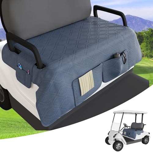 Eolzzi Golf Cart Seat Cover for Club Car, Waterproof, Washable, Breathable, Non-Slip Golf Cart Cover with 3 Pockets, for Golf Lovers, Navy Blue - Image 1