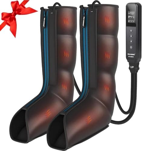 FIT KING Leg Massager with Heat and Compression Therapy, Leg Compression Massage for Circulation, Swollen Leg, RLS Pain & Fatigue Relief, Foot Calf Massager Boots, Recovery Pressure Boots - Image 1
