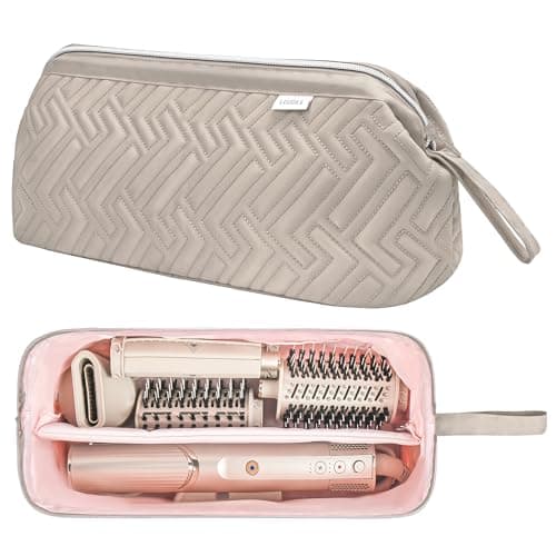 Leudes Hair Tools Travel Bag for Shark Flexstyle Carrying Case Portable Shark Hair Air Wrap Dryer Case Waterproof Dustproof Flat Curling Iron Travel Organizer (Camel) - Image 1