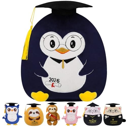 NIUBEHOHO Graduation Plush Penguin Stuffed Animal - 2026 Grad Penguin Stuffed Animals Doctoral Hat Graduation Gifts for Grade 5 Graduate 10 Inch - Image 1
