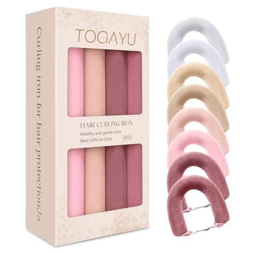 Togayu Heatless Curls Overnight Set - 8PCS Jumbo Velvet Hair Rollers to Sleep In, Soft Flexi Rods for No Damage Curls and Waves - For All Hair Types and Texture - Image 1