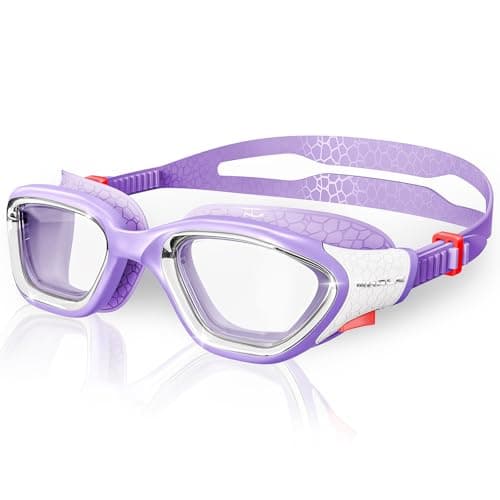 Whale Swim Goggles, HD Anti-Fog Goggles, Unisex | 100% UV Protection | Anti-Fog Design (Light Purple) - Image 1