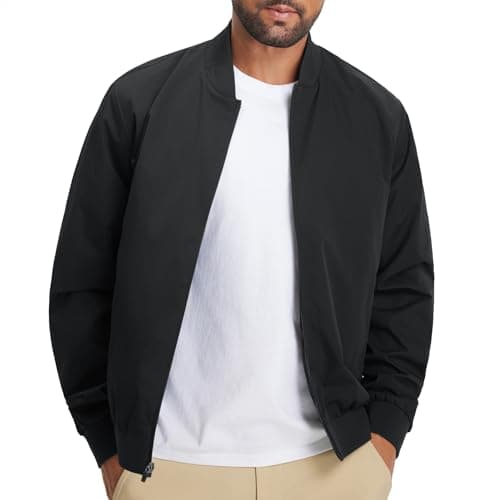 M MAELREG Mens Lightweight Windbreaker Vintage Light Golf Bomber Jacket Spring Fall Outdoor Coats Work Clothes - Image 1