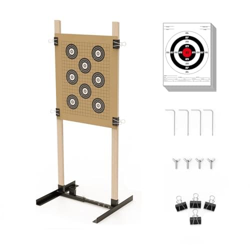 KNINE OUTDOORS Shooting Target Stand for Outdoors, Durable Paper Target Holder with Stable Adjustable Base for Paper Shooting Targets Cardboard Silhouette, H Shape, USPSA/IPSC, IDPA Practice, 1 Pack - Image 1
