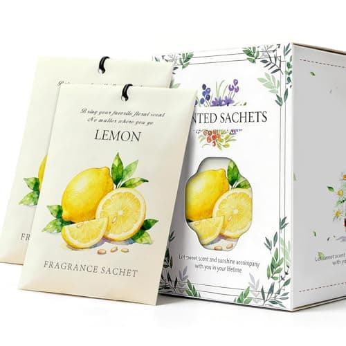 HOMELLAX Lemon Scented Sachet Bags - 12 Pack Drawer & Closet Freshener, Long Lasting Odor Eliminator for Wardrobes, Cars & Storage, Home Fragrance Air Freshener Sachets - Image 1