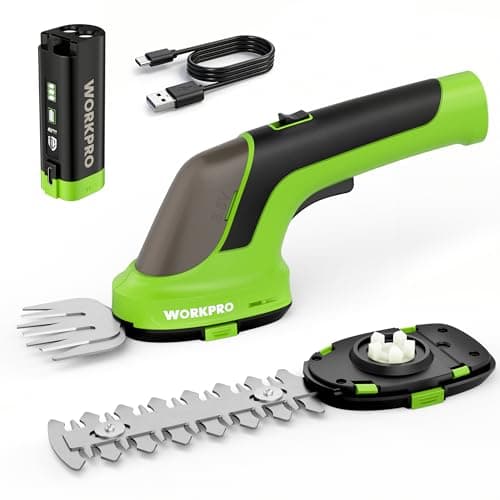 WORKPRO 3.6V Hedge Trimmer Cordless, 2-in-1 Electric Hedge Trimmer & Grass Cutter with 4.0Ah Removable Battery & Type-C Cable, Lightweight Bush Trimmer for Lawn & Garden - Image 1