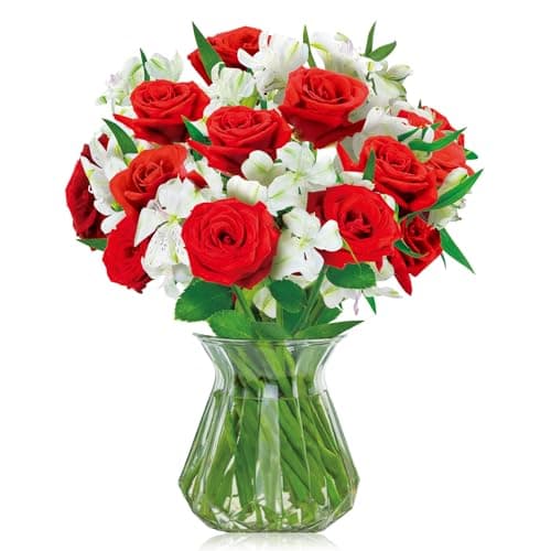 Airpark 3D Pop Up Flower Greeting Cards, Romantic Rose & Lily Forever Paper Flower Bouquet Pop Up Valentines Day Card, Birthday, Anniversary Card for Her Him Wife Husband Couple, Blank Notecard & Envelope