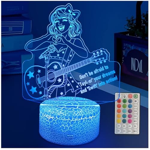 YODAFOOR 3D Illusion Night Light - 16 Color LED Music Theme Lamp with Remote Control & Timer, Perfect Girls Gift for Kids Teens Bedroom Decor, Touch Control Dimmable Table Light - Image 1