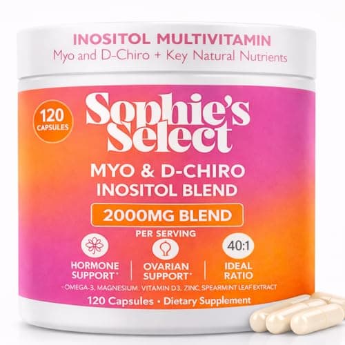 Myo-Inositol & D-Chiro Inositol 2000mg Per Serving for Women - Inositol 40:1 Formula with Spearmint, Vitamin D3, Zinc & Magnesium - Hormone Balance for Women, Ovarian Support - 120 Capsules - 1Pack - Image 1