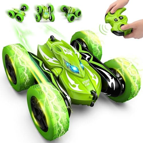 Excitobo Remote Control Car,RC Cars for 4 5 6 7 8 9 10 11 12 Year Old Boy Double Sided 360°Flip 4WD Rechargeable Drift RC Race Car Boys Toys Birthday Gifts Easter Basket Stuffers for Kids Age 4-12 - Image 1