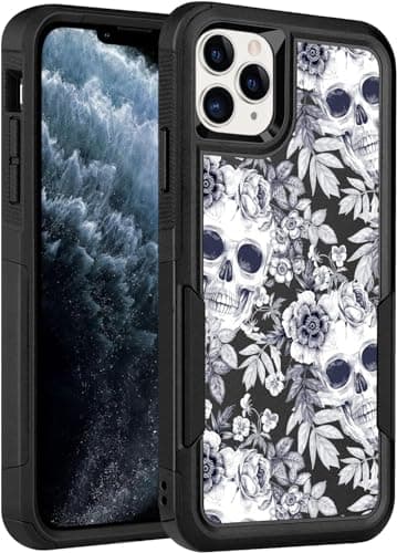 LOQUPE Designed for iPhone 11 pro Case, Heavy-Duty Tough Rugged Lightweight Slim Shockproof Protective Case for iPhone 11 pro 5.8 Inch,Women Girls,Cute Skull - Image 1