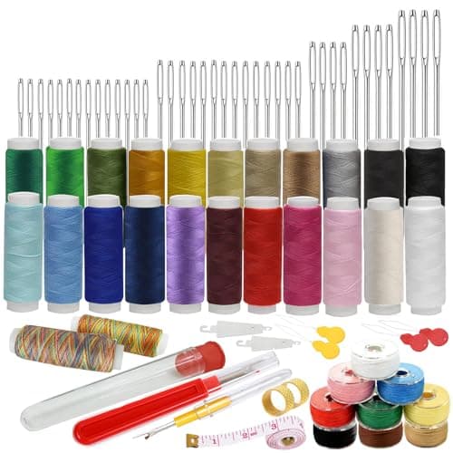 84PCS Sewing Kit 5 Size Big Eye Stainless Steel Needles for Hand Sewing Needle and Thread Kit with Threaders, Bobbins,Thimbles,Seam Rippers Accessories and Supplies Tools for Adults Beginners - Image 1