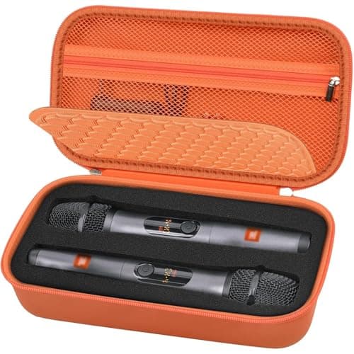 Comecase Wireless Microphone Case Compatible with JBL Wireless Two Microphone/for JBL Partybox, Handheld Dual Mic Travel Storage Bag for Receiver, Batteries and Other Accessories -Orange(Box Only) - Image 1