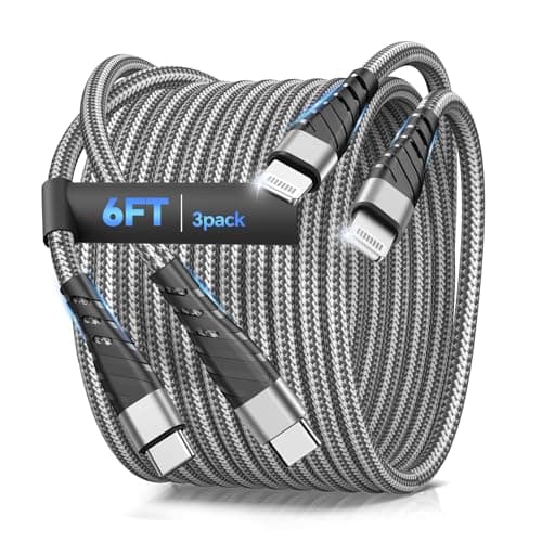 MCINGDAY Phone Charger Cable 6FT,2Pack Lighting Cable Nylon Braided USB Charging Cable High Speed Transfer Cord Compatible with Phone 14/13/12/11 Pro Max/XS MAX/XR/XS/X/8/Pad,Gray - Image 1