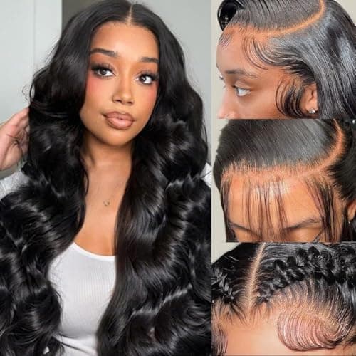 SUMT 26 Inch 13x6 Lace Front Wigs Human Hair 200% Density Hd Lace Front Wigs Human Hair Pre Plucked Glueless Wigs for Women Brazilian Virgin Body Wave Wig Natural Color - Image 1
