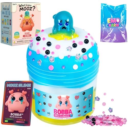 DIY Boba Tea Slime Kit for Kids, Fluffy Butter Slime Food, Instant Slime Making Kit & Scented, Stretchy & Scented, Boba Beads Mix'Ins & Demon Monster Charm, Sensory Gift Ages 5–12 & Teens, 7oz, MOOZ