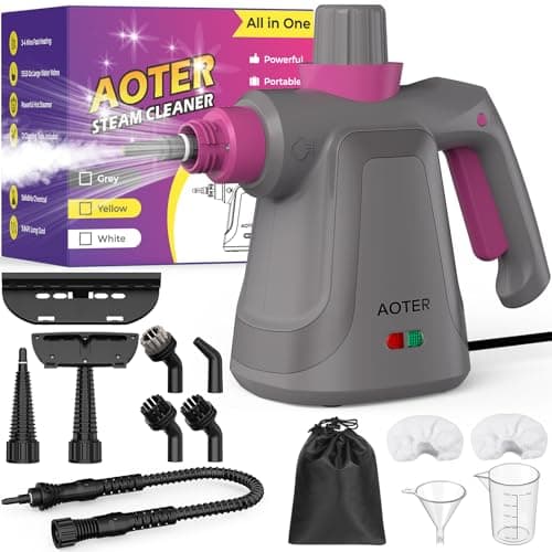 Handheld Steam Cleaner with 12pcs Accessories, Portable Pressurized Multi-Surface Steam Cleaner for Home, Multi-purpose Steamer for Cleaning Tile, Grout, Windows, Bathroom, (Grey) - Image 1