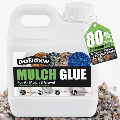 Mulch Glue for Landscaping 32oz, Strong Rock Glue & Gravel Binder, Non-Toxic Fast-Dry Adhesive Mulch Lock, Long-Lasting Outdoor Mulch Stabilizer for Pine Straw, Garden Borders, Patios & More
