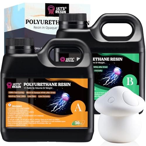 LET'S RESIN Polyurethane Resin, 60oz 2 Part Casting Resin, Fast Cured Resin within 10 Minutes, Ultra Low Viscosity & Low Odor Pourable Liquid Plastic for Casting Models, Prototypes & Other Resin Craft - Image 1
