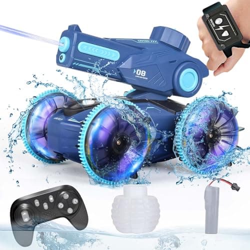 KB KAIBO 3-in-1 Remote Control Car, RC Boat & Water Gun - Amphibious RC Car for Land & Water, Adjustable Speed, Waterproof, Perfect Valentines Birthday Gifts for Kids-Blue - Image 1
