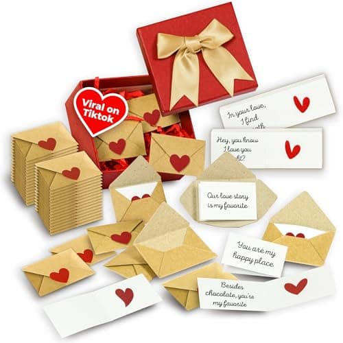 STOFINITY 60 Mini Love Notes With Envelopes - Personalized Valentines Day Gifts For Him, Her, Girlfriend - DIY Valentines Gift For Husband, Wife, Men, Women - Boyfriend Gifts for Birthday, Anniversary - Image 1