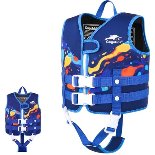 Gogokids Swim Vest for Toddler & Kid 1-2-3-4-5, Adjustable Buoyancy Swimming Vest for Kid Learn to Swim, Toddler Floaty with Removeable Floats and Dual Safety Straps Buoyancy Aid for Pool Beach Puddle - Image 1