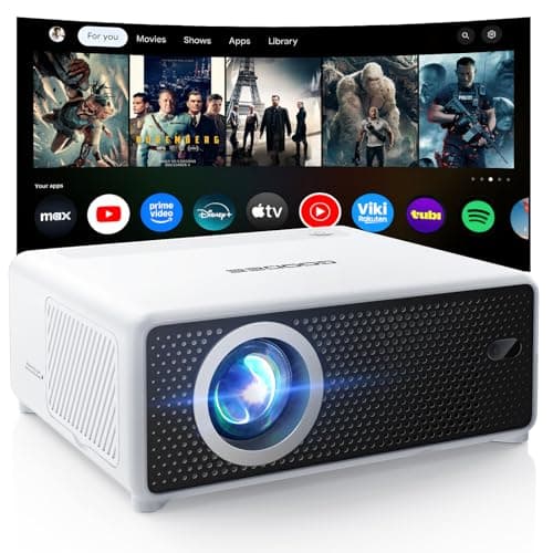 GOODEE Mini Smart Projector with WiFi and Bluetooth - Compatible with Netflix/YouTube/PrimeVideo, Electric Focus & Keystone, Short Throw Portable Video Projector Full HD for Indoor/Outdoor/Camping - Image 1