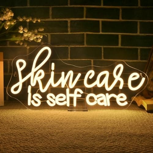 WLHOPE Skin Care is Self Care Neon Signs for Wall Decor LED Lights Decorations for Beauty Salon Facial Spa Bathroom, Get Your Business Seen Day or Night - Image 1