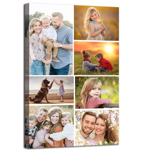 ZHIYYHAO Personalized Photos Canvas Prinits For Wall Framed Custom Multi Photo Collage with Your Photos for Family Wedding Friends Anniversary (CF-4,36.00L X24.00W'') - Image 1