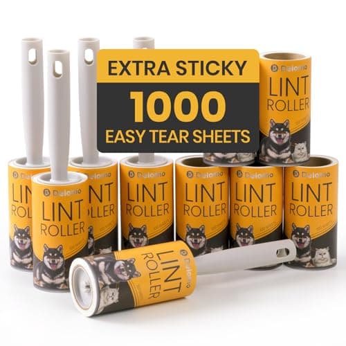 DELOMO Lint Roller 1,000 Sheets (5 Rollers + 5 Refills) - Lint Rollers for Pet Hair Extra Sticky, Mega Value Pet Hair Removal Tool for Clothes/Couch/Furniture/Car - Ideal Home Gift for Pet Owners - Image 1