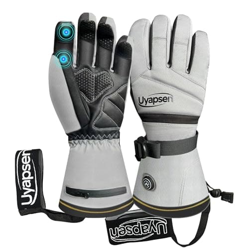 Heated Gloves for Men & Women, Rechargeable 3-Temp Electric Heating Waterproof Winter Gloves with Touchscreen, Compatible for Skiing, Snowmobiling, Motorcycle,and Outdoor Activities(Gray, X-Large) - Image 1