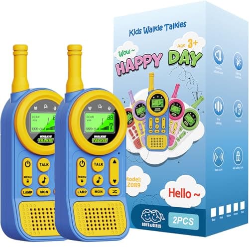 Ptnerbeh Walkie Talkies for Kids Toys: Toys for 3-12 Year Old Boys Girls - 22 Channels 2 Way Radio Toy with Backlit LCD Flashlight - 3 Miles Range for Outside/Camping/Hiking (2-Pack) Blue - Image 1