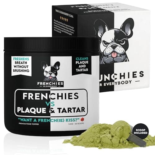 Dog Teeth Cleaning Powder–Natural Dog Dental Powder for Teeth Cleaning, Breath Freshener & Plaque Remover–Tartar Control, Oral Care &Bad Breath Treatment-French Bulldog Optimized Great for all breeds - Image 1