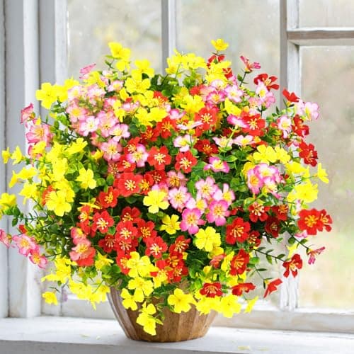 trytuny Artificial Flowers for Outdoor, UV Resistant Realistic Fake Flowers and Faux Plants for Indoor Outdoor, Garden Patio Porch Window Box Decor All Year - Image 1