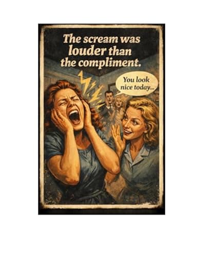 The Scream Was Louder Than the Compliment Metal Tin Sign, 8x12 Inch Vintage Retro Art, Funny Office or Home Decor, Humorous Quote Sign, Pre-drilled Holes for Easy Hanging - Image 1