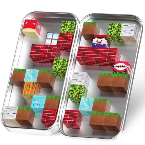 SKTMYY Magnetic Blocks, Travel Toys for Kids, Portable 35 PCS Magnet Building Cubes with Metal Storage Box, Educational STEM Toy for Toddlers, Gift for Boys & Girls - Image 1
