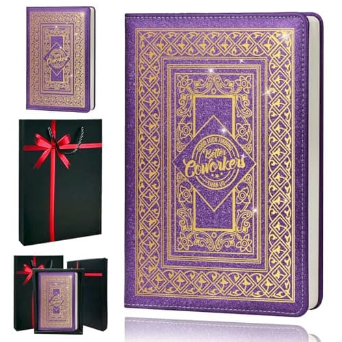 QDWXDEL Appreciation Gifts For Coworkers,A5 Hardcover Leather Journal for Women - 200 Pages Premium Paper Notebook, Coworker Journal Notebook for School, Work (Coworker Purple) - Image 1
