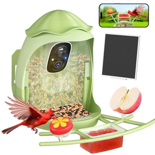 Osoeri AI Smart Bird Feeder with Camera - 2K HD Live Video & AI Identify Birds, Solar Powered Birdfeeder for Outdoors, 2.4GHz WiFi, Real-Time Alerts, Best Gifts for Bird Lovers & Families - Image 1