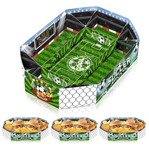 World Cup 2026 Soccer Party Favors, 3 Pcs Snack Trays for Game Day & Football Birthday Party, Soccer Serving Trays for Tailgate Table Decorations - Image 1
