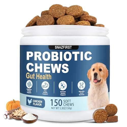 SnazFirst Probiotics for Dogs, Dog Probiotics Chews for Digestive Health & Gut Health, Improve Immune System,Constipation & Diarrhea Relief(Chicken Flavor, 150 Chews) - Image 1
