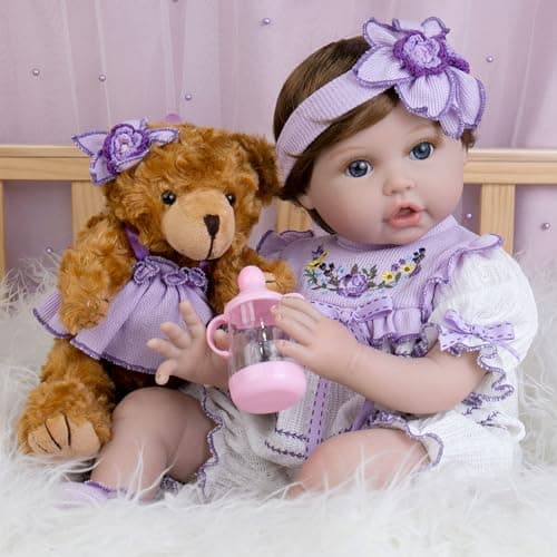Milidool Lifelike Reborn Baby Dolls - 22 Inch Realistic Reborn Baby Dolls Girl, Real Looking Newborn Real Life Baby Dolls with Complete Accessories, Perfect for Cuddling, Playtime, and Gift Giving - Image 1