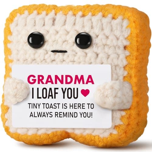 Gifts for Grandma from Granddaughter, Grandson - Funny "I Loaf You" Crochet Toast - Unique Mothers Day, Birthday, Christmas Gift for Grandma, Nana, Gigi - Cute Keepsake & Décor - Image 1