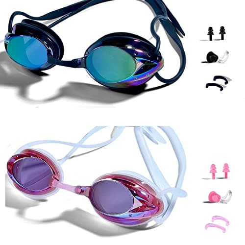 PHELRENA Swimming Goggles 2 pack, Professional Kids Swim Goggles Anti Fog UV Protection Clear Vision No Leaking for Men Women - Image 1