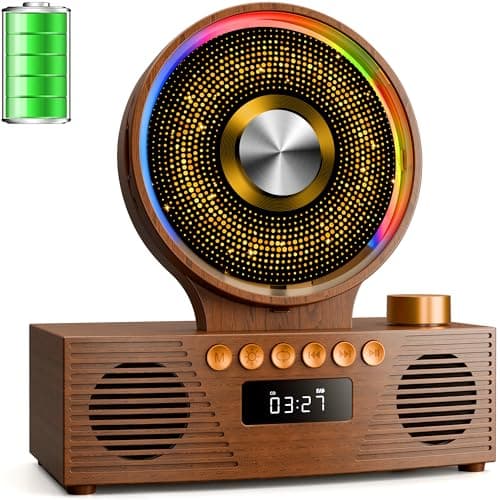 Retro Portable CD Player for Home Decor, CD Player with Speakers, Bluetooth/Battery/Remote, Desktop Vintage CD Players for Kids to Seniors, Combo with Radio/USB Driver/Stereo Sound/AUX/Timer - Image 1