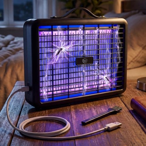 Electric Bug Zapper Indoor Outdoor, LED Bulbs Up to 100,000 Hours Mosquito Zapper with 3500V Powerful 5W Electronic Indoor Fly Zapper, Mosquito Killer and Repellent, Lightweight - Image 1