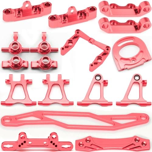 Motor Mount Steering Knuckles Kit Suspension Arm Shock Tower Battery Plate Bumper Bracket Steering Assemby Set for Tamiya TT02 Aluminium Upgrade Part 1/10 On Road Touring Rally Racing Car - Image 1