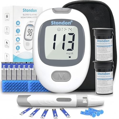 Glucose Monitor Kit, Diabetes Testing Kit, Blood Glucose Meter, 100 Glucometer Strips, 100 Lancets, Test Strips Blood Sugar Meter Glucometer - Image 1