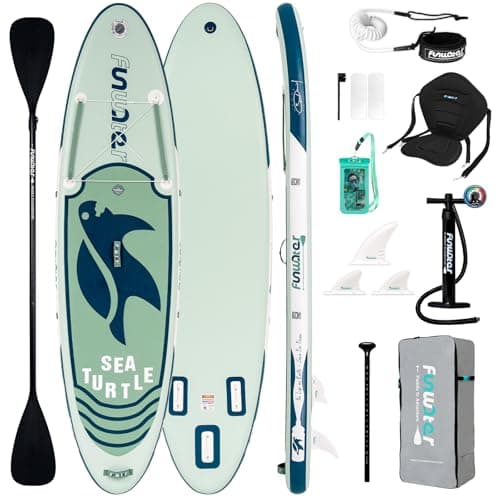 FunWater Inflatable Stand Up Paddle Board Ultra-Light Inflatable SUP Board Paddle Blow up Paddle Boards for Adults with SUP Advanced Accessories, Double-Ended Paddle, Seat, Pump, Backpack, Leash - Image 1